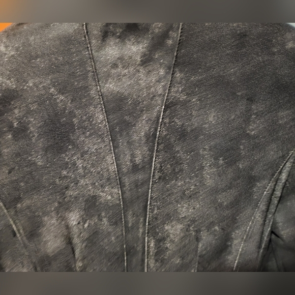 Pamela Dennis Private Client Group Distressed Leather Black/Gray Jacket Size 8 - Picture 7 of 8